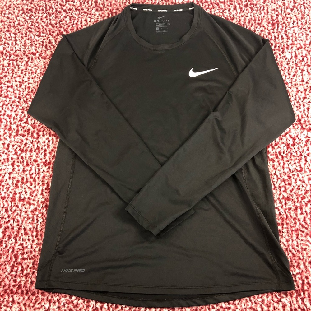 Nike Pro Dri-Fit Slim Fit Long Sleeve Training Shirt Black Men’s Large